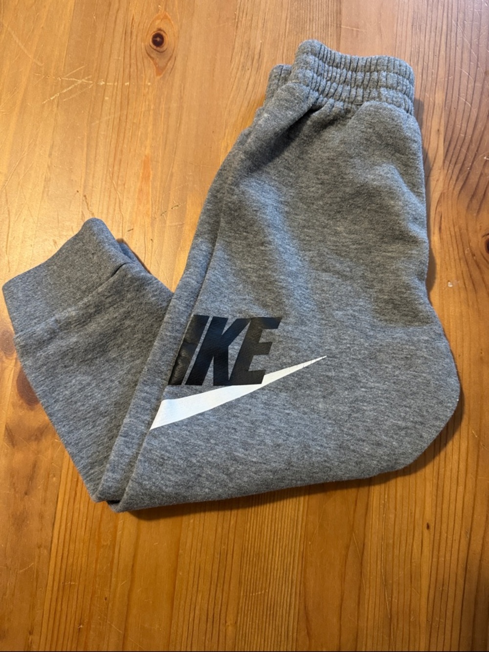 Nike Gray Logo Kids Sweatpants with White Swoosh